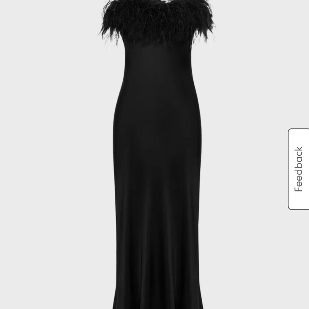 Sleeper Boheme Black Feather-Trimmed Dress